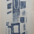 Princess. Rice paper rubbing in blue by Isamu Akino, 1971.  Photo: Morgan Price